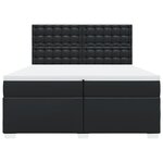 vidaXL Sommier à lattes de lit avec matelas Noir 200x200 cm Similicuir