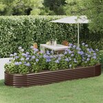 vidaXL Lit surélevé de jardin Acier galvanisé marron