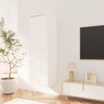 vidaXL Armoire murale Blanc 30x30x100 cm Bois de pin massif