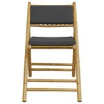 vidaXL Ensemble de bistro pliante 3 Pièces et coussins gris foncé bambou