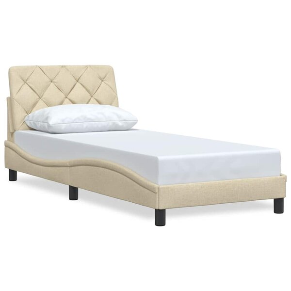vidaXL Cadre de lit sans matelas crème 80x200 cm tissu