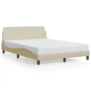 vidaXL Cadre de lit sans matelas crème 140x190 cm tissu