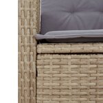 vidaXL Ensemble à manger de jardin coussins 7 Pièces mélange beige rotin