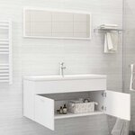vidaXL Ensemble de meubles de salle de bain 2Pièces blanc bois ingénierie