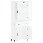 vidaXL Buffet haut Blanc 69 5x34x180 cm Bois d'ingénierie