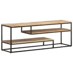 vidaXL Meuble TV 130x30x45 cm Bois de manguier brut
