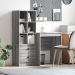 vidaXL Bureau avec rangement Gris Sonoma