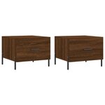 vidaXL Tables basses 2 Pièces chêne marron 50x50x40 cm bois d'ingénierie
