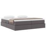 vidaXL Lit avec rangement et matelas avec stockage Gris 200 x 200 cm