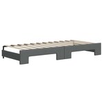 vidaXL Lit de jour avec lit gigogne gris foncé 100x200 cm tissu