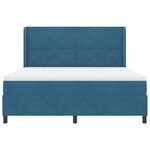 vidaXL Lit à ressorts avec matelas avec LED Bleu 180 x 200 cm Velours