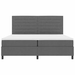 vidaXL Lit à ressorts avec matelas Gris foncé 200 x 200 cm tissu
