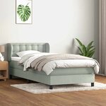 vidaXL Sommier à lattes de lit et matelas gris clair 80x220 cm velours