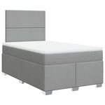 vidaXL Sommier à lattes de lit avec matelas Gris clair 120x200cm Tissu