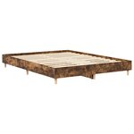 vidaXL Cadre de lit sans matelas chêne fumé 140x200 cm bois ingénierie