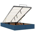 vidaXL Cadre de lit ottoman sans matelas bleu 120x190 cm tissu