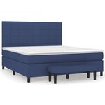vidaXL Sommier à lattes de lit avec matelas Bleu 160x200 cm Tissu