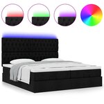 VidaXL Cadre de lit ottoman avec matelas noir 200x200cm tissu