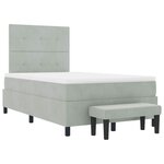 vidaXL Lit à ressorts avec matelas Gris clair 120 x 190 cm Velours