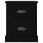 vidaXL Table de chevet noir 39x39x47 5 cm bois d’ingénierie