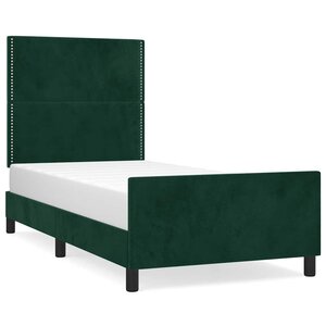 vidaXL Cadre de lit sans matelas vert foncé 100x200 cm velours