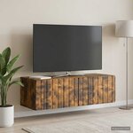 vidaXL Meuble TV mural 98 x 41 x 30 cm Chêne fumé Bois d'ingénierie