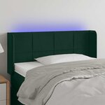 vidaXL Tête de lit à LED Vert foncé 93x16x78/88 cm Velours