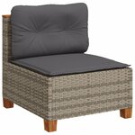 vidaXL Salon de jardin avec coussins 7 Pièces gris résine tressée