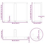 vidaXL Pieds de table à manger en T 2 pièces Anthracite 90x35x(72-73) cm Acier