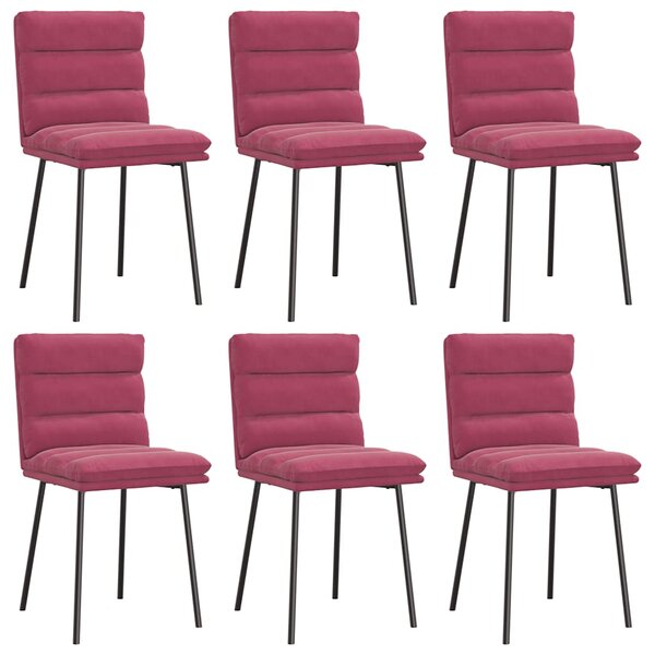 vidaXL Chaises à manger lot de 6 rouge bordeaux velours