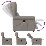 vidaXL Fauteuil de massage inclinable Taupe Tissu