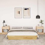 vidaXL Cadre de lit sans matelas 135x190 cm bois massif de chêne