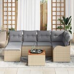 vidaXL Ensemble de canapé de jardin 7 Pièces beige et gris clair