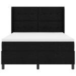 vidaXL Lit à ressort LED avec matelas Noir 140 x 200 cm tissu