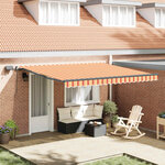 vidaXL Auvent Rétractable jaune et orange 400 ×300 cm tissu