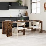 vidaXL Table à dîner 240 x 85 x 75 cm Bois d'ingénierie Chêne fumé