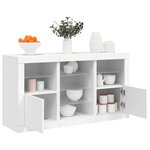 vidaXL Buffet avec lumières LED blanc 123x37x67 cm