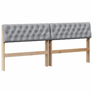 vidaXL Tête de lit capitonnée Gris clair 180 cm Pin massif