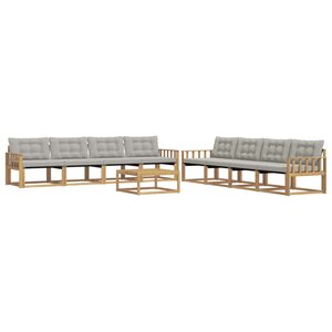 vidaXL Ensemble de canapés d'extérieur 9 pc Blanc et gris clair