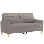 vidaXL Ensemble de canapés 2 Pièces avec coussins Taupe Tissu