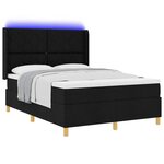 vidaXL Lit à ressorts avec matelas Noir 160 x 200 cm tissu