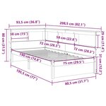 vidaXL Lit bibliothèque sans matelas blanc 75x190cm bois de pin massif