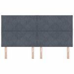 vidaXL Tête de lit Gris foncé 180 cm Velours