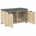 vidaXL Banc d'entrée avec coussin Chêne Sonoma 80 x 46 x 46 cm