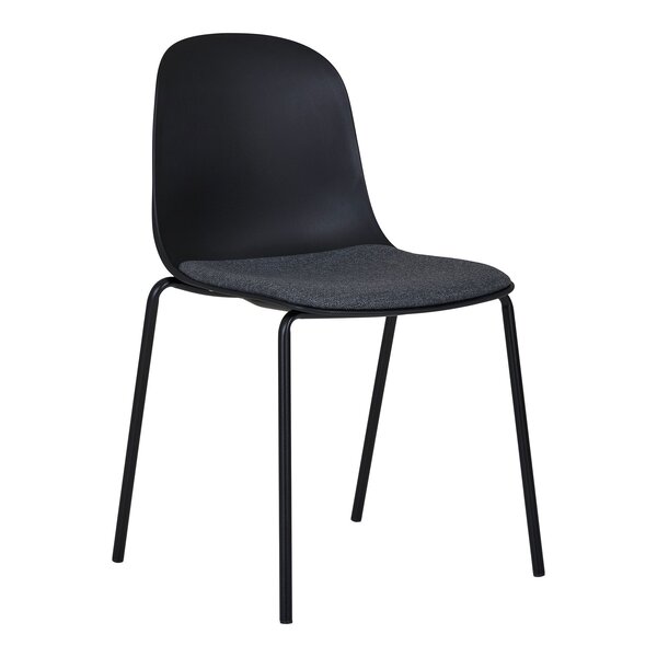 2 chaises de salle à manger scandinaves noires