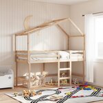 vidaXL Lit superposé avec échelle et toit sans matelas 90x200 cm