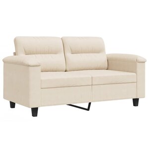 vidaXL Canapé à 2 places Beige 120 cm Tissu microfibre