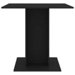 vidaXL Table à manger Noir 80x80x75 cm bois d'ingénierie