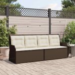 vidaXL Banc de jardin avec coussin Noir et blanc crème polyrotin