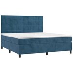 vidaXL Sommier à lattes de lit matelas et LED Bleu foncé 180x200 cm